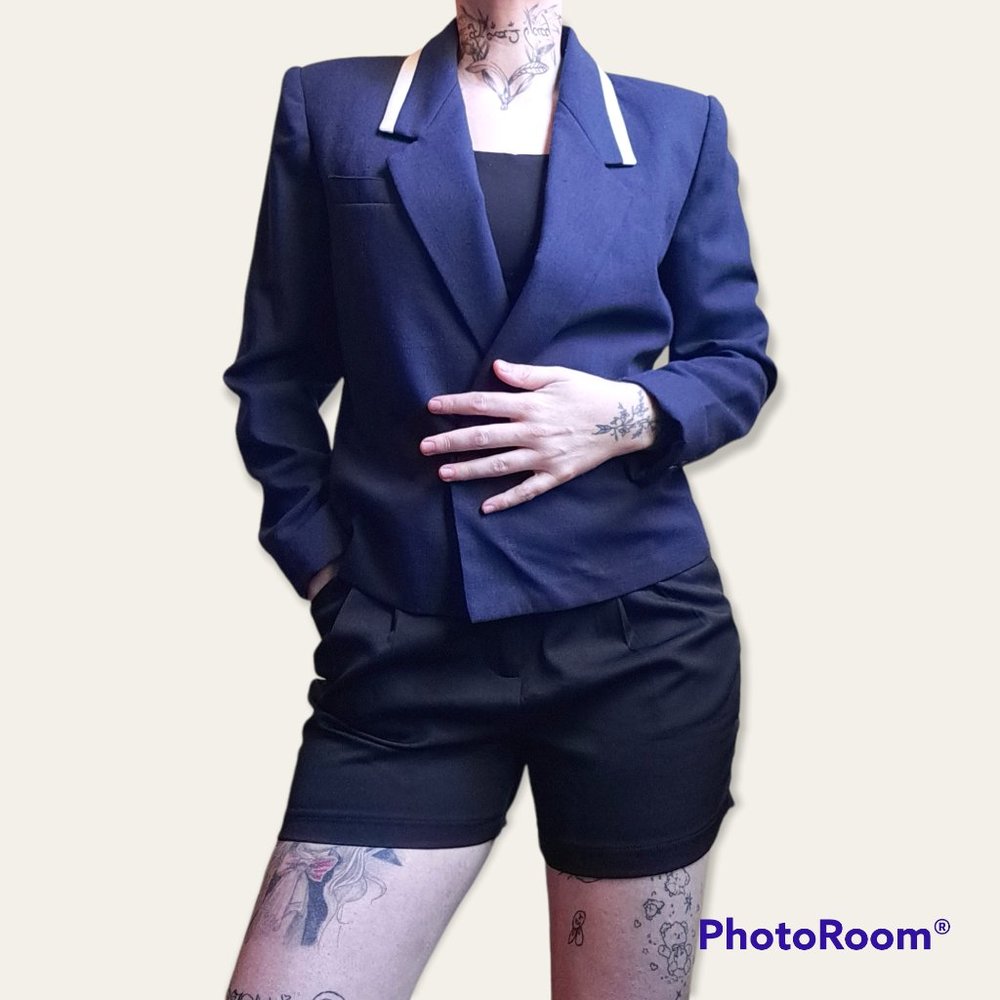 Vintage Kasper for A.S.L. navy blue blazer